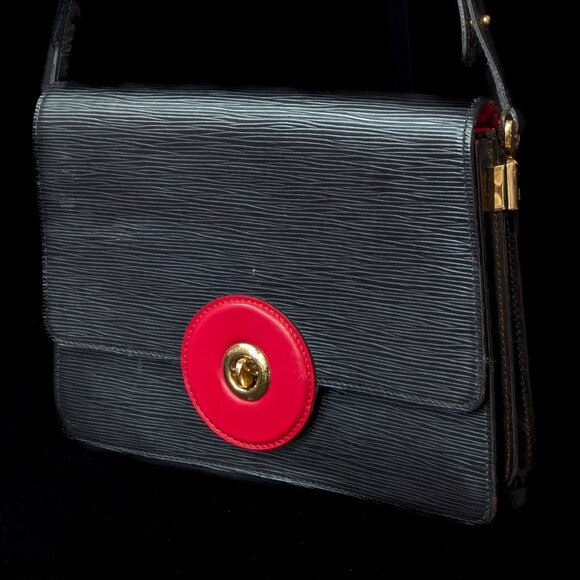 LOUIS VUITTON Epi Leather Friedland Bag Black Red Colorblock - Picture 16 of 16